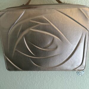 NWOT~LANCOME ~ROSE GOLD METALLIC MAKEUP CASE